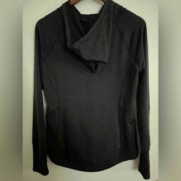 Apana Black Hoodie Athleisure Asymmetrical Top, Size M - Picture 3 of 13